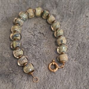 Artisan Lampwork Swirl Glass Beaded Bracelet